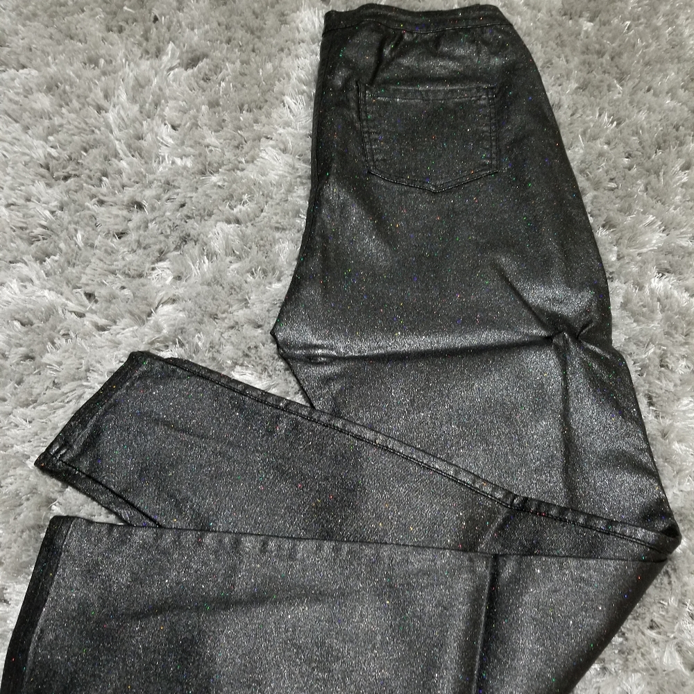 Vice high waisted coated glitter skinny jeans